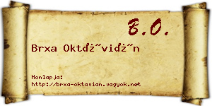 Brxa Oktávián névjegykártya